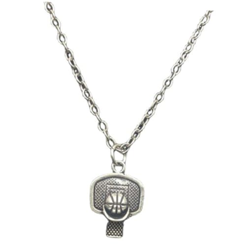 Beavorty Basketballkorb Halskette für Jungen Sport Halskette Legierung Basketball Schmuck für Teenager Stylischer Anhänger für Basketball Fans von Beavorty