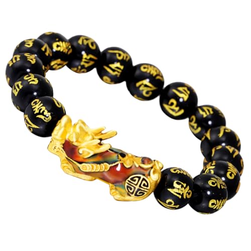 Beavorty Beaded Armband für Männer Verstellbares Glücksarmband mit Chinesischem Charm Handgelenkschmuck für Besondere Anlässe Geburtstage Tägliches Symbol für Wohlstand Gesundheit von Beavorty