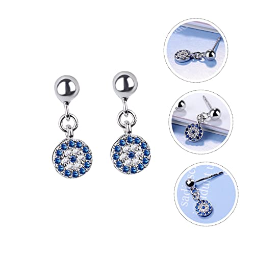 Beavorty Blauer Vintage Ohrschmuck Damen Ohrstecker Evil Eye Design Kupfer Mode Ohrringe Elegant für Alltag und Festlichkeiten von Beavorty