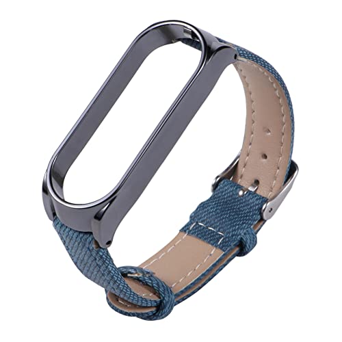 Beavorty Blaues Denim -armband Für Frauen Mi 5 Uhrenarmband Retro -uhrengurt Armbänder Für Männer Uhrarmband Ersatz Uhrenarmband Tauschen Black Strukturierter Denim-gürtel von Beavorty