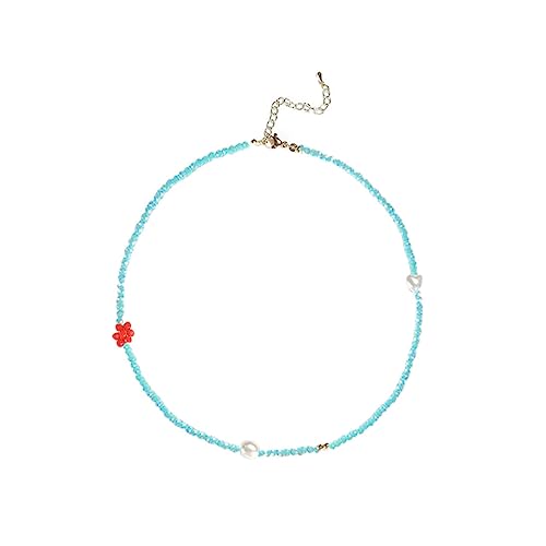 Beavorty Blumenperlenkette Blumenkette Für Mädchen Kinderschmuck Perlenkette Kinderschmuck Bunte Perlenkette Einfache Halskette Blumenperlenkette Blaues von Beavorty