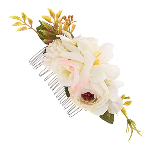 Beavorty Haarschmuck Für Die Braut Blumenhaar-seitenkamm Hochzeitsblumen-haarkamm Braut Haar Seitenkamm Haarkamm Mit Halo- Blumenhaarkämme Hochzeit Pp Weiß Kristall Mädchen Reisen von Beavorty