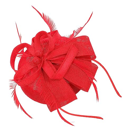 Beavorty Vintage Hochzeit Stirnband Blumen-Haarschmuck Fascinators Hüte für Frauen Mini Zylinder Stirnband schwarzer Fascinator hochzeitsdeko Feder Hut Zubehör Kopfbedeckung Braut Schal von Beavorty