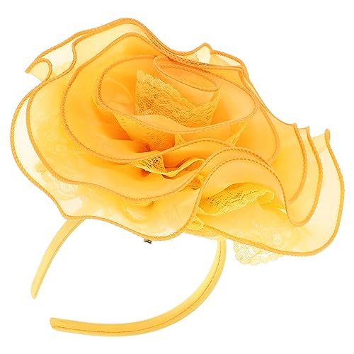 Beavorty Haarschmuck Für Die Braut Blumen-haarschmuck Tea-party-hut-stirnband Fascinator-hut-stirnband Blumenstirnband Blumen-mesh-schleier-fascinator Spitze Kleid Große Fräulein von Beavorty