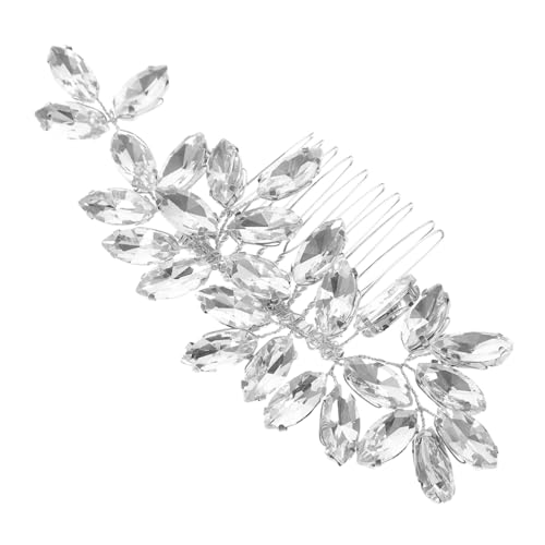 Beavorty Haarschmuck Strass-blatt-haarnadel Haarseitenkämme Kristall-haarteil Haarnadeln Mit Langen Diamant-haarspangen Strass-haarkamm Tiara Braut Strasssteine Hochzeit Kopfbedeckung von Beavorty