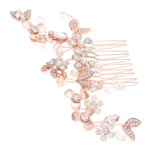 Beavorty Goldener Haarkamm Mit Perlenblumen-design Für Hochzeit Und Party Metallkamm Für Frauen Handgefertigter Brautschmuck Mit Strass Für Formelle Anlässe Beavorty Goldener Haarkamm Mit Perlenblumen-design Für Hochzeit Und Party Metallkamm Für Frauen Handgefertigter Brautschmuck Mit Strass Für Formelle Anlässe von Beavorty