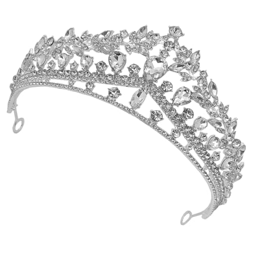 Beavorty Brautkronschmuck Partydekorationen Krone Tiara Für Frauen Tiaras Brautjungfern Hochzeit Abschlussball Junggesellin Topper Braut- Jr Schnell Silver Legierung von Beavorty
