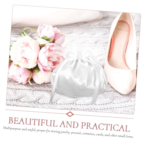 Beavorty Brauttasche Stoff Elegant Braut Dolly Bag Hochzeitstasche Damen Umhängetasche für Brautjungfern und Blumenmädchen Weiß Praktisch Robust von Beavorty