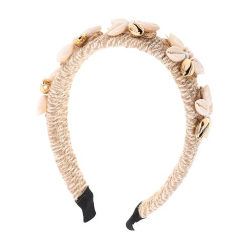 Beavorty Breiter Perlenschmuck Haarschmuck mit Muschel Design für Frauen und Mädchen Sommer Strand Accessoire Elegant und Vielseitig für Hochzeit oder Freizeit von Beavorty