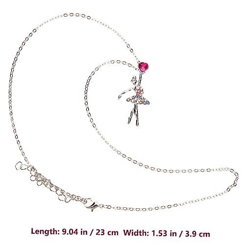 Beavorty Bunte Ballerina Halskette Damen Schmuck Edelstahllegierung Anhänger Kostümkette Geschenkidee für Mädchen und Frauen von Beavorty