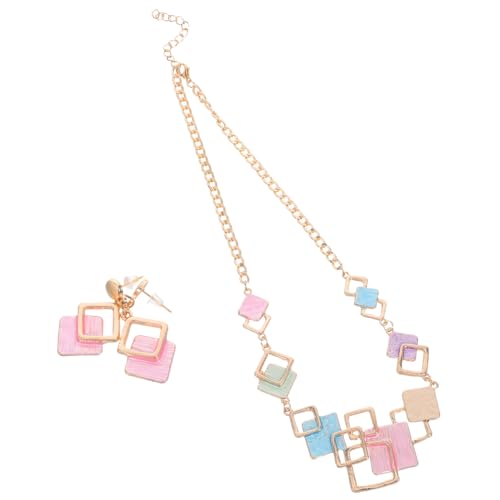 Beavorty Bunte Damen Kreative Candy Color Halskette und Ohrringe Vielseitiges Schmuckset für Alltag Partys und Festivals Geschenkverpackt Farbintensiv und Langlebig von Beavorty