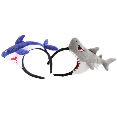 Beavorty 2stücke -stirnband Für Niedliche Haarreifen Für Partys Lustiger Kopfschmuck Für Kostüme Und Geburtstagsfeiern Blau Und Tigerhai Design von Beavorty