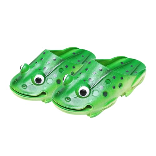 Beavorty Cartoon Hausschuhe Rutschfeste Außensandalen Leichte Bequeme Sommerschuhe mit Flexiblem Atmungsaktivem Material Lustiges Frosch Design Us von Beavorty