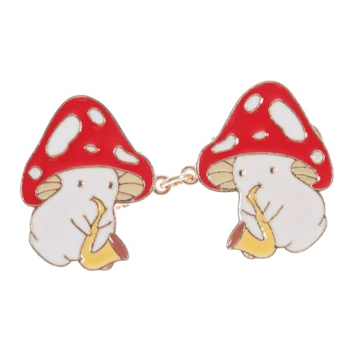 Beavorty Cartoon Pilz Brosche Clip Bunte Emaille Anstecknadel Modischer Cardigan Kragen Clip für Damen Vielseitiger Schal und Pullover Schmuck Einfach zu Befestigen Langlebiges Accessoire von Beavorty