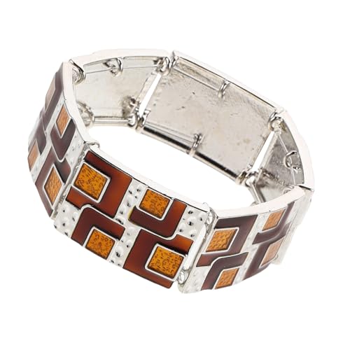 Beavorty Chunky Geometrischer Metallarmreif Damen Elastisches Weites Vintage Armband Statement Cuff Für Alltag Und Festliche Anlässe von Beavorty