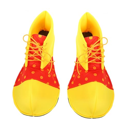 Beavorty Clownschuhe Übergröße Halloween Clown Cosplay Schuhe Gelb Rot Große Kostümschuhe für Erwachsene Bühnenauftritte und Party von Beavorty