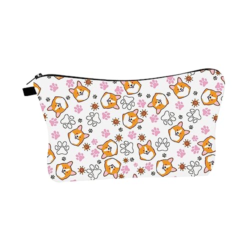 Beavorty Corgi-Kosmetiktasche Kosmetiktaschen Damenhandtasche Schminktasche Für Damen Tragbar Toilettenartikel Kosmetikbeutel Reise-Make-up-etui Koffer Multifunktion Fräulein Polyester von Beavorty