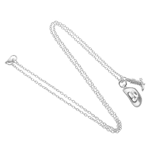 Beavorty Cowgirl Halskette mit Stiefel und Hut Anhänger Modischer Westernschmuck für Damen Metallkette für Country Look und Besondere Anlässe von Beavorty
