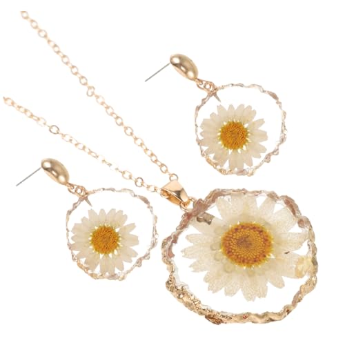 Beavorty Daisy Blumen Schmuckset Damen Kette und Ohrringe Set Leichtes Elegantes Design mit Zarten Sonnenblumen Anhängern Modisch und Komfortabel für Alltag und Besondere Anlässe von Beavorty