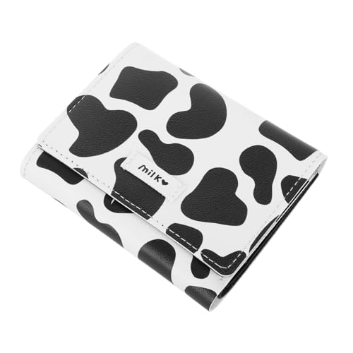 Beavorty Damen Geldbörse PU Material Mini Trifold Portemonnaie mit Kuhmuster Kompakt und Leicht als Change Pouch und Kartenhalter für Frauen von Beavorty