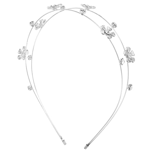 Beavorty Versilbertes Stirnband Für Damen Doppellagig Braut-stirnband Haarreif Schmuck Für Hochzeit Party Abschlussball von Beavorty