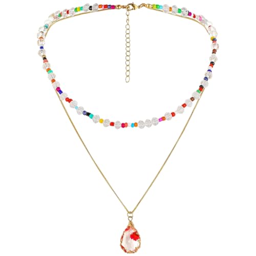 Beavorty Damen Halskette Getrockneten Blumen Harz Doppellagig Verstellbar Elegantes Schmuckstück für Besondere Anlässe Geschenkidee für Frauen Beavorty Damen Halskette Getrockneten Blumen Harz Doppellagig Verstellbar Elegantes Schmuckstück für Besondere Anlässe Geschenkidee für Frauen von Beavorty