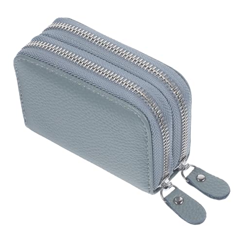 Beavorty Damen Herren RFID Geldbörse mit Doppeltem Reißverschluss Kompakte Reise Brieftasche für Karten Münzen Zufällig Zufällige Farbe von Beavorty