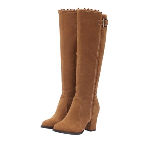 Beavorty Damen Long Boots Warm Gefüttert Schlank Machend Hoher Schaft Mit Seitlichem Reißverschluss Herbst Winter Stiefel Komfortable Rutschfeste Sohle von Beavorty