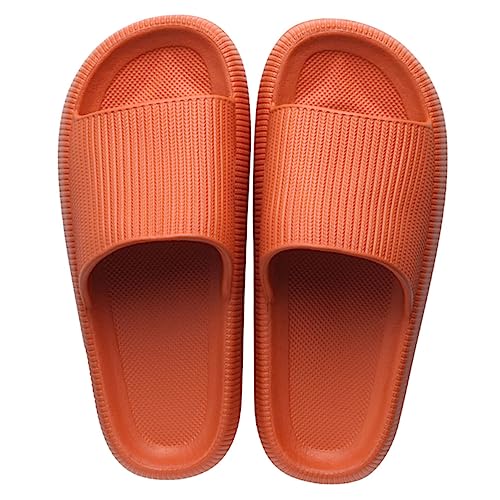 Beavorty Damen Massage Badelatschen mit Rutschfester Sohle Atmungsaktive Leichte Indoor Slipper in Orange Komfortable Badeschuhe für Badezimmer Spa Pool und Freizeit von Beavorty