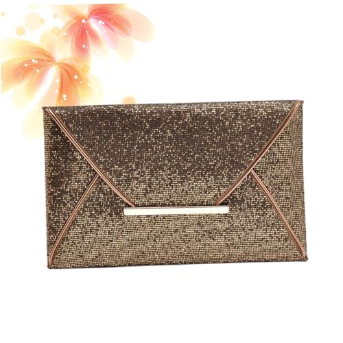 Beavorty Damen Pailletten Envelope Handtasche Abend Clutch für Party Hochzeit Braut Cocktail Leichte Umhängetasche in Kaffee Kompakte für Smartphone Lippenstift und Zusätzliche von Beavorty