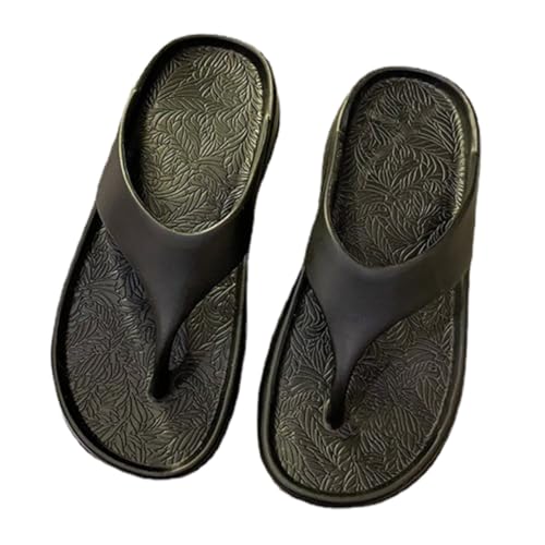 Beavorty Damen Sommer Slippers mit Dicker Sohle Rutschfeste Strandpantoletten Leichte Bequeme Langlebige Hausschuhe für Urlaub und Alltag Schwarz von Beavorty
