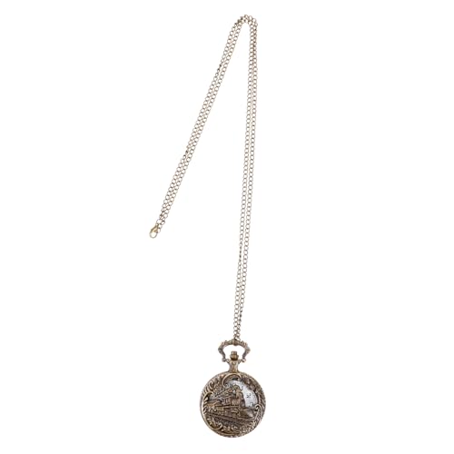 Beavorty Dekorative Taschenuhr mit Ziffern Vintage Quarz Taschenuhr mit Kette für Männer Klassisches Design Langlebig für Verschiedene Anlässe von Beavorty