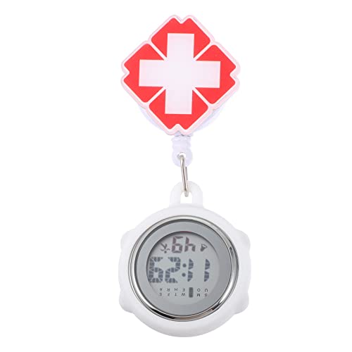 Beavorty Elektronische Digitale Taschenuhr Mit Alarmfunktion Kalender Und Wochenanzeige Clip Uhr Silikon Für Medizinisches Personal Und Pflegekräfte von Beavorty