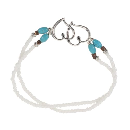 Beavorty Mehrlagige Herzfußkettchen Mit Perlen Für Damen Metallfußschmuck Und Herzfußkettchen Strapazierfähig Und Elegant Für Urlaub Strand Und Alltag von Beavorty