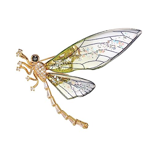 Beavorty Drachenfliegen Brosche Damen Schmuck Accessoires Dekorative Brosche für Frauen mit Zirkonia für Weihnachten Muttertag von Beavorty