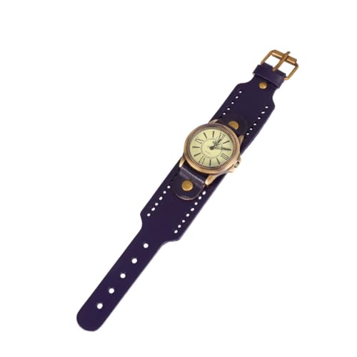 Beavorty Vintage-Armbanduhr Für Damen Echtlederarmband Römische Ziffern Retro-Design Stilvolle Freizeituhren Kreative Quarz-armbanduhren von Beavorty