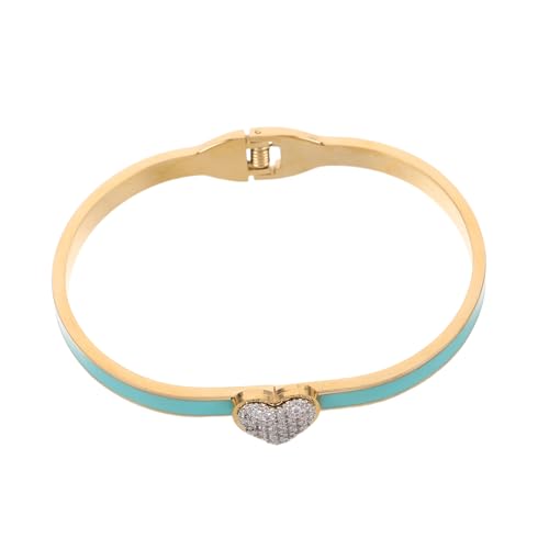 Beavorty Edelstahl Armreif Damen mit Herzverschluss Minimalistischer Leichter Schmuck Scharnier-armband für Alltag Hochzeit Party Modisches Vielseitiges Elegantes Design von Beavorty
