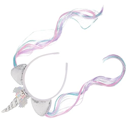 Beavorty Einhorn Stirnband Damen Perücke Kinder Kopfbedeckung (1#) Stirnband Für Einhorn-tiara Stirnbänder Aus Horn Einhorn-geburtstagsparty-geschenke Plastik Fräulein Kleidung Cosplay von Beavorty