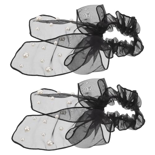 Beavorty Haarschleifen Mit Netzseilen Und Punktmuster Weiche Gummibänder Für Damen Mädchen Und Kleinkinder Haar-accessoire Für Pferdeschwanz-dutt von Beavorty