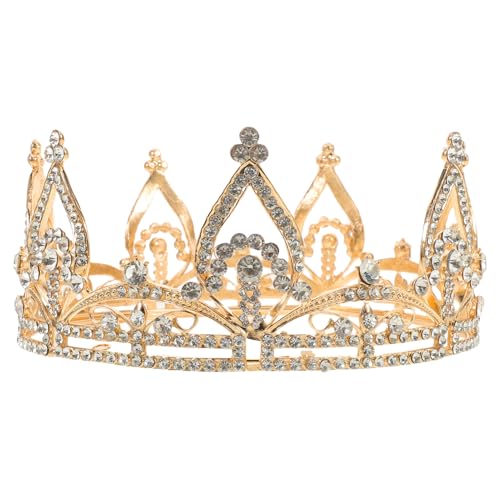 Beavorty Elegante Prinzessin Rundkrone Braut Tiara mit Funkelnden Strasssteinen Vielseitiges Haarschmuck-accessoire für Hochzeit Geburtstag und Festliche Anlässe Damen Haarreif Headpiece von Beavorty