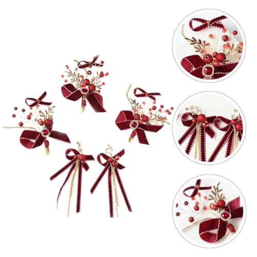 Beavorty Haarnadel Ohrhänger Haarspange Für Frauen Ohrring Für Mädchen Kopfbedeckung Set Vintage Haar Clip Ohrringe Bowknot Haar Pin Ohr Decor Hochzeit Party Urlaub Schmuckset von Beavorty