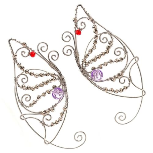 Beavorty Elfen Ohrclips Damen Cosplay Ohrschmuck mit Strass Motiv Nicht Durchbohrt Komfortabel Langlebig Passend für Alltag und Party von Beavorty