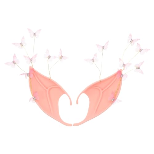 Beavorty Elfenohren Weichem mit Schmetterlings und Perlendetails Kostümrequisiten für Halloween und Maskeraden Leicht und Einfach zu Tragen von Beavorty