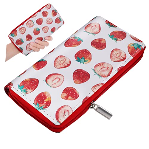 Beavorty Erdbeer-geldbörse Aus Pu- Lange Geldbörse Mit Reißverschluss Münzbörse Und Kartenetui Für Damen Und Mädchen Für Alltag Und Reisen von Beavorty