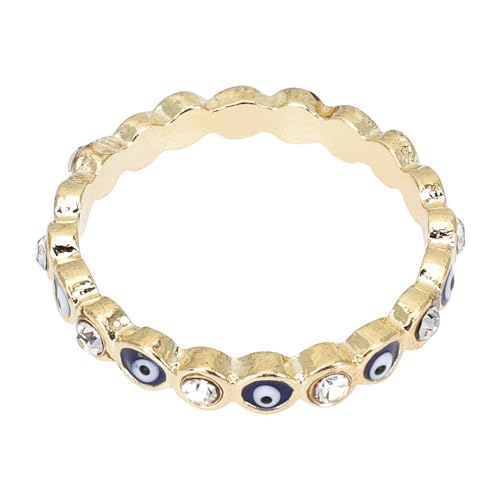 Beavorty Evil Eye Ring Damenring Metallring Modischer Geschlossener Fingerring für Teen und Frauen Attraktives Schmuckstück Langlebig und zu Tragen von Beavorty