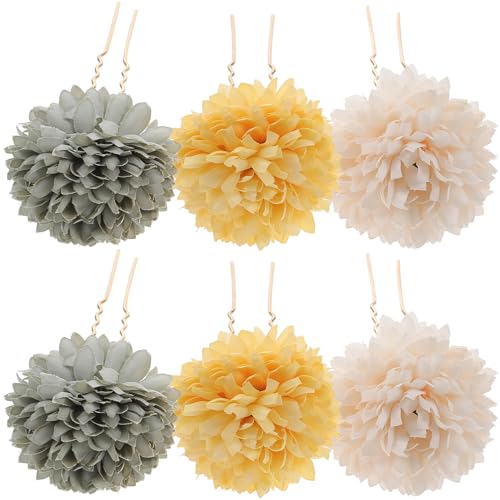 Beavorty 3paare Blumen-haarspangen U-form Haarnadel Für Hochzeit Bankett Zeremonie Dinnerpartys Cosplay Und Alltag Blumen-haar-accessoires Für Frauen von Beavorty