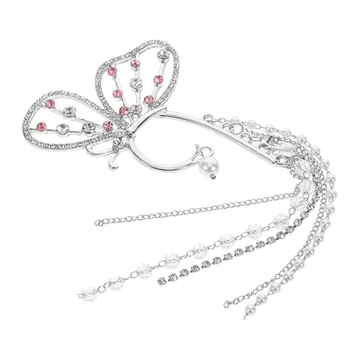 Beavorty Extravaganter Schmetterling Ohrclip Ohrmanschette Piercing Schmerzarme Fake Ohrringe für Damen Frühlings und Sommer Accessoire Vielseitig Tragbar bei Party Reise Date von Beavorty