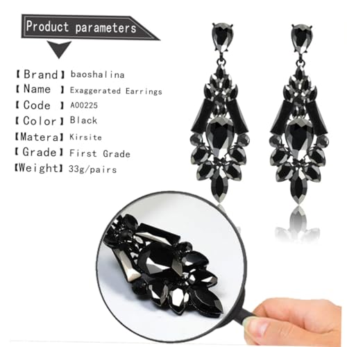 Beavorty Extravaganter Wasser Tropfen Ohrhänger für Damen Große Leichte Legierungs Ohrringe Modisch Retro Schwarz Auffälliger Statement Schmuck für Party und Alltag von Beavorty