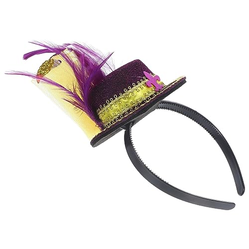 Beavorty Lila Zylinder-feder-stirnband-haar-accessoires Kostümzubehör Für Damen Fascinator-hut-stirnband Karnevals-fascinator Lila Clip Damen Hüte Charmant Irland Fräulein Filzstoff Violett von Beavorty