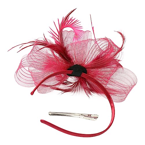 Beavorty Mesh Fascinator Hut Für Damen Mit Schleier Und Plume Elegantes Haaraccessoire Für Cocktail-events Hochzeiten Und Tea Parties Vielseitig Als Haarclip Oder Stirnband Tragbar von Beavorty